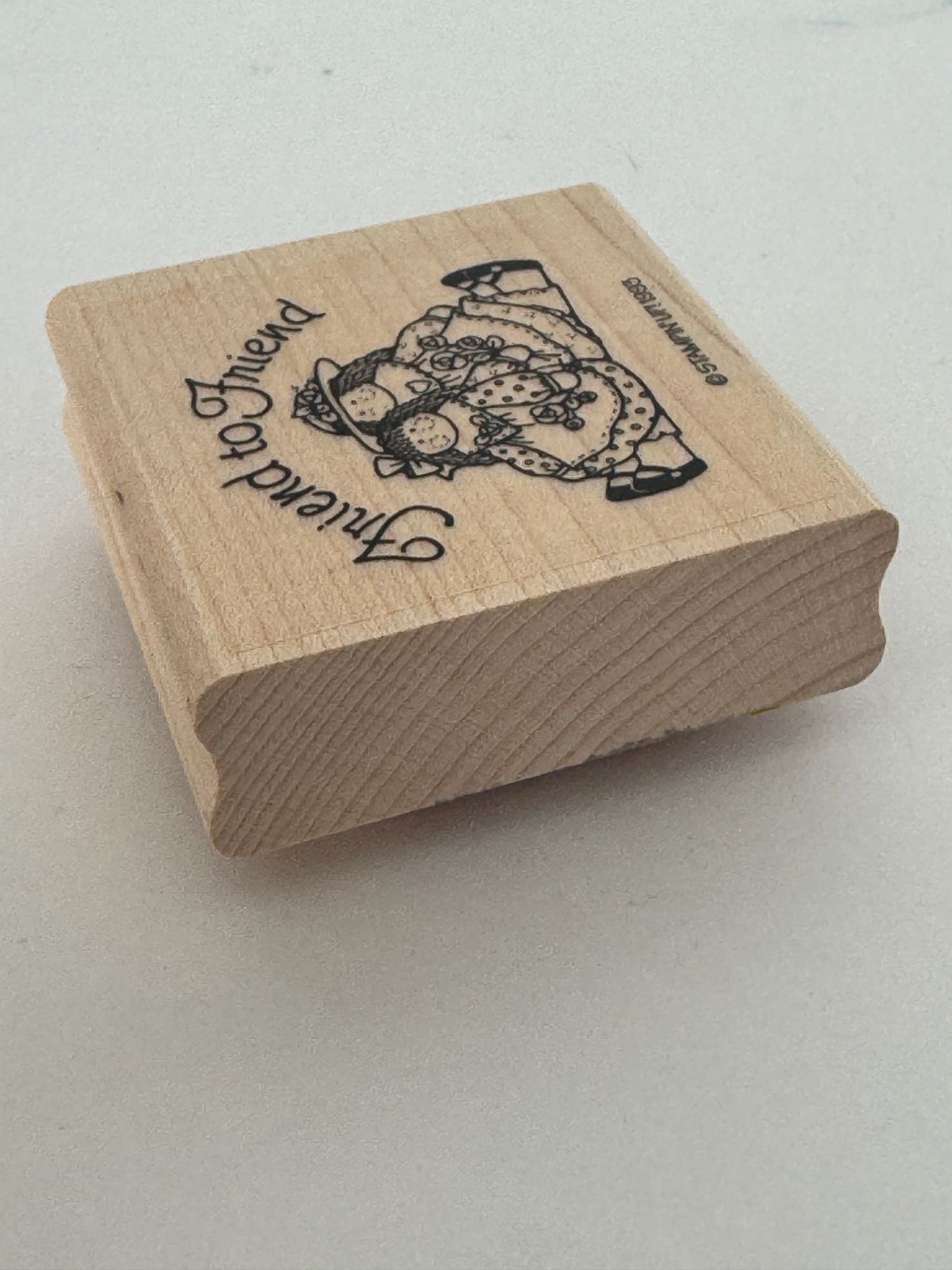 Stampin Up Rubber Stamp Friend To Friend Card Making Sentiment Friendship Dolls