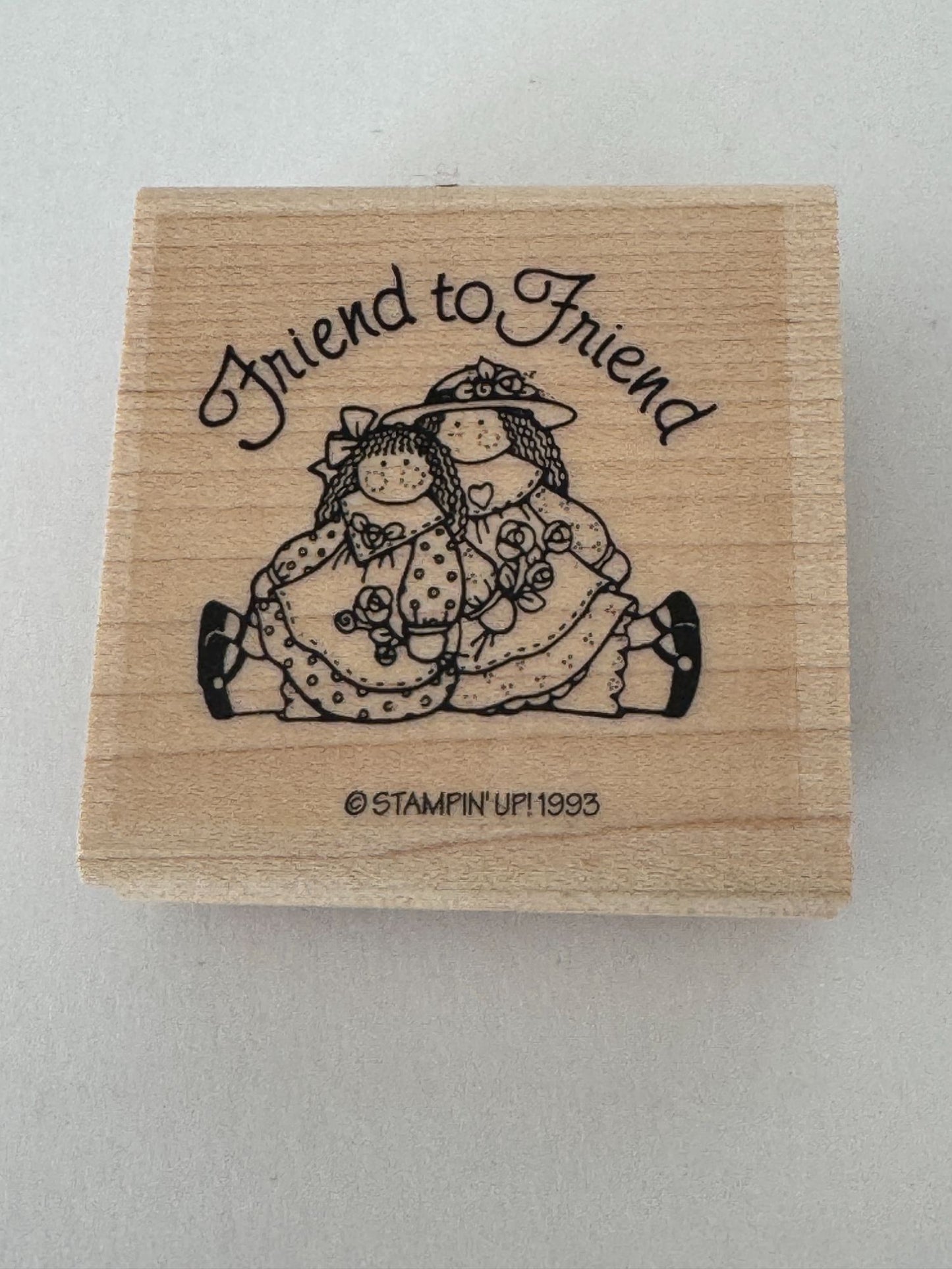 Stampin Up Rubber Stamp Friend To Friend Card Making Sentiment Friendship Dolls