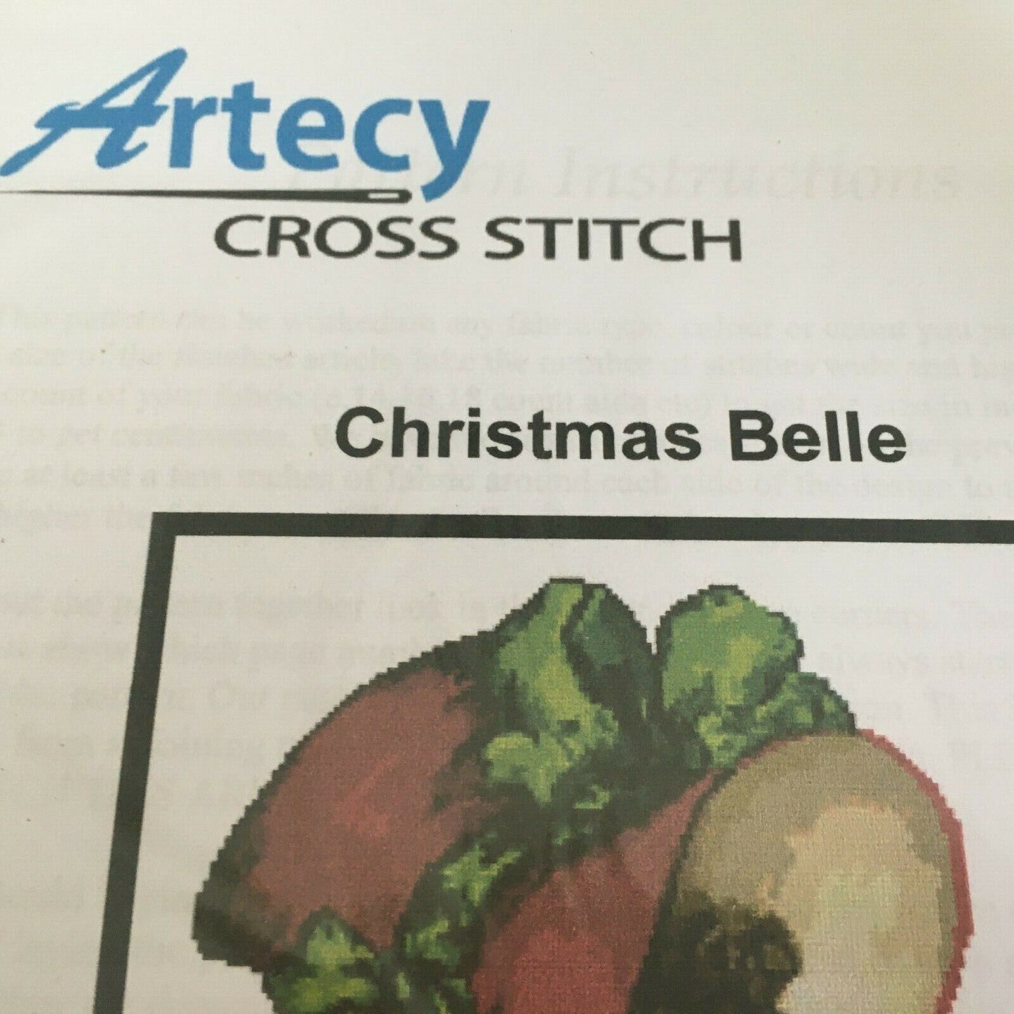 Artecy Christmas Belle Cross Stitch Pattern Victorian Caroler Lady Holiday Decor Winter Chart
