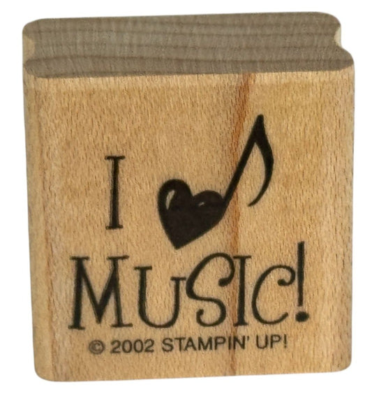 Stampin Up Rubber Stamp I Love Music Teacher Card Making Words