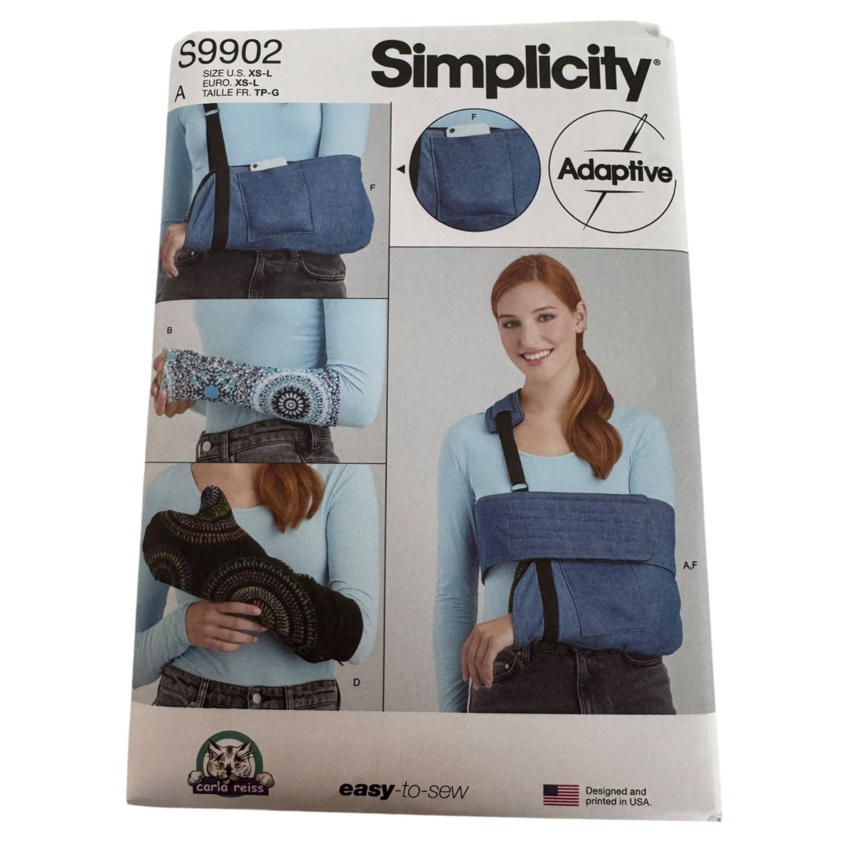 Simplicity Sewing Pattern S9902 Adaptive Arm Wrap Sleeves Mitts Sling Easy Uncut
