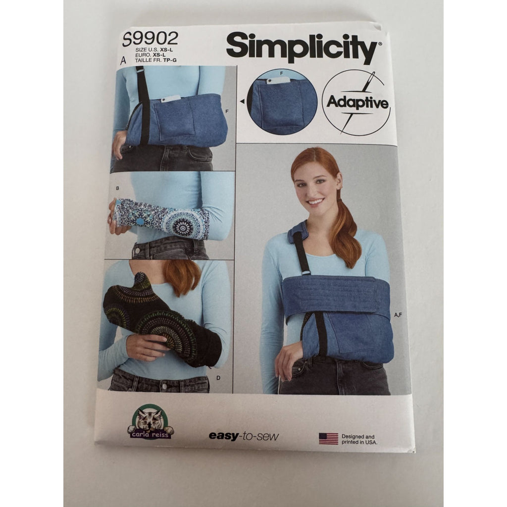 Simplicity Sewing Pattern S9902 Adaptive Arm Wrap Sleeves Mitts Sling Easy Uncut