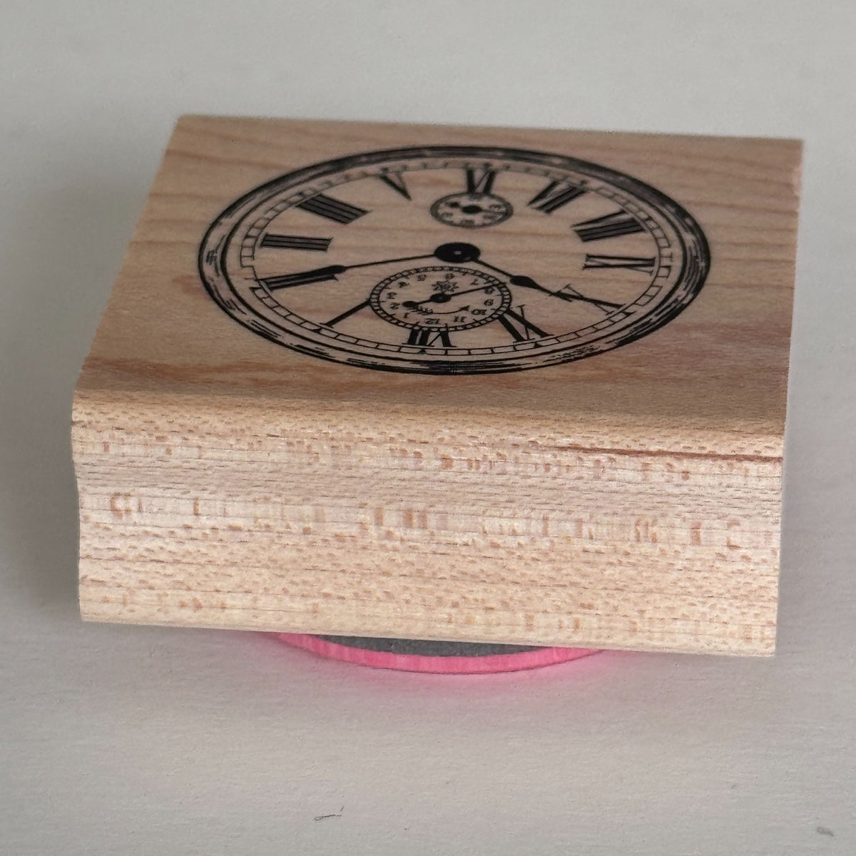 Stampabilities Rubber Stamp Vintage Clock Face Roman Numeral Steampunk Timepiece Antique Cardmaking Wood Mounted