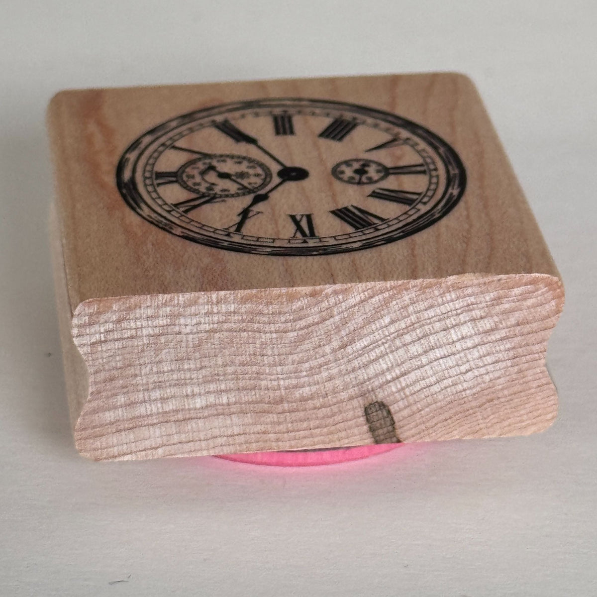 Stampabilities Rubber Stamp Vintage Clock Face Roman Numeral Steampunk Timepiece Antique Cardmaking Wood Mounted