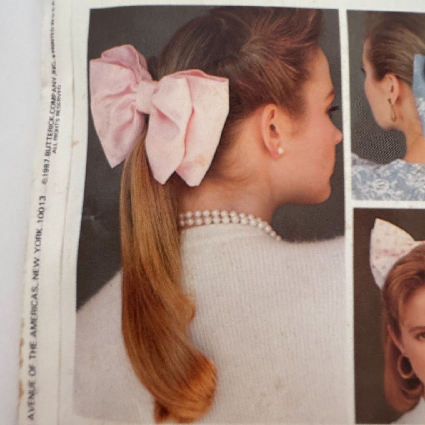 Butterick Sewing Pattern 5754 Neck Collars Cuffs Hair Bows 1980s Craft Uncut