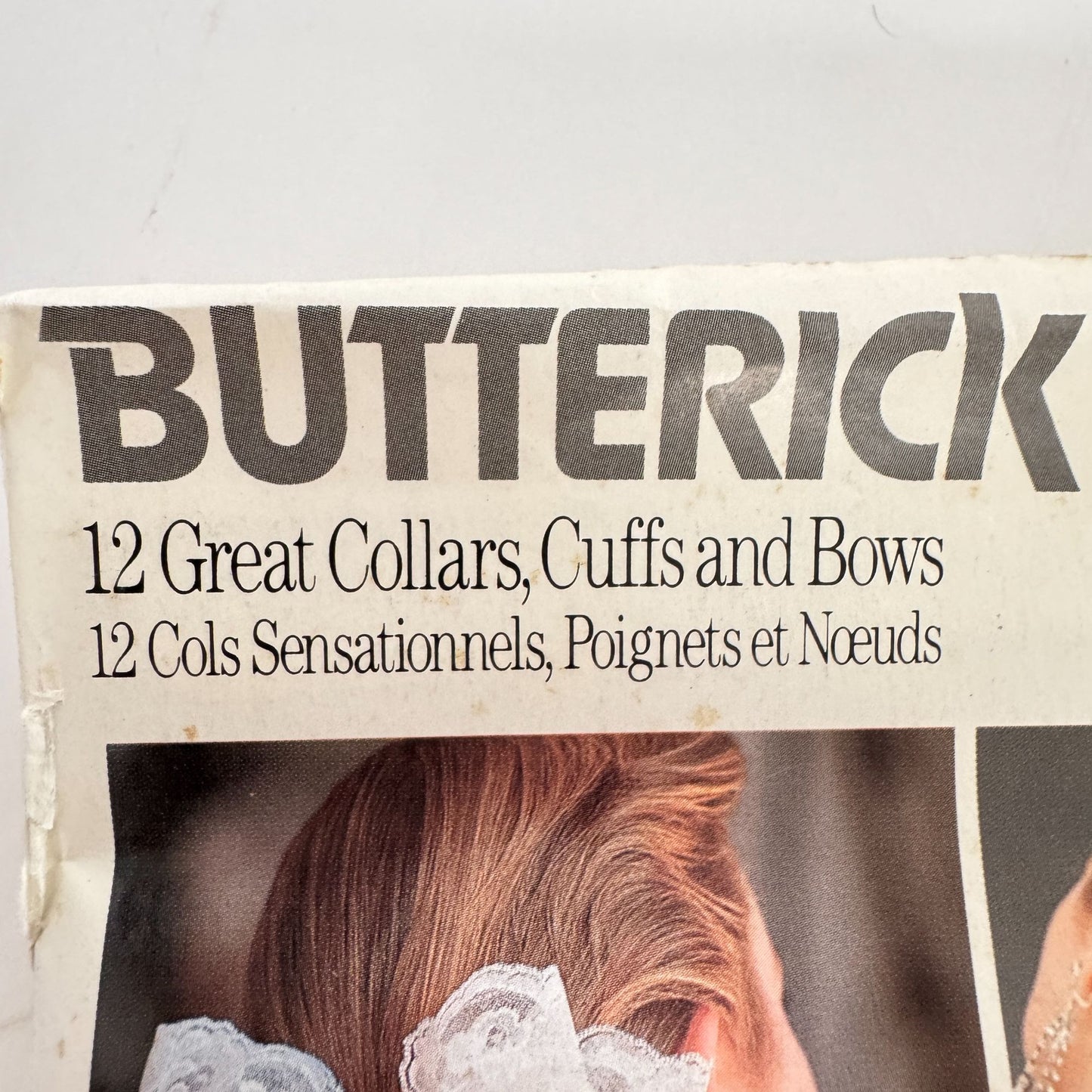 Butterick Sewing Pattern 5754 Neck Collars Cuffs Hair Bows 1980s Craft Uncut