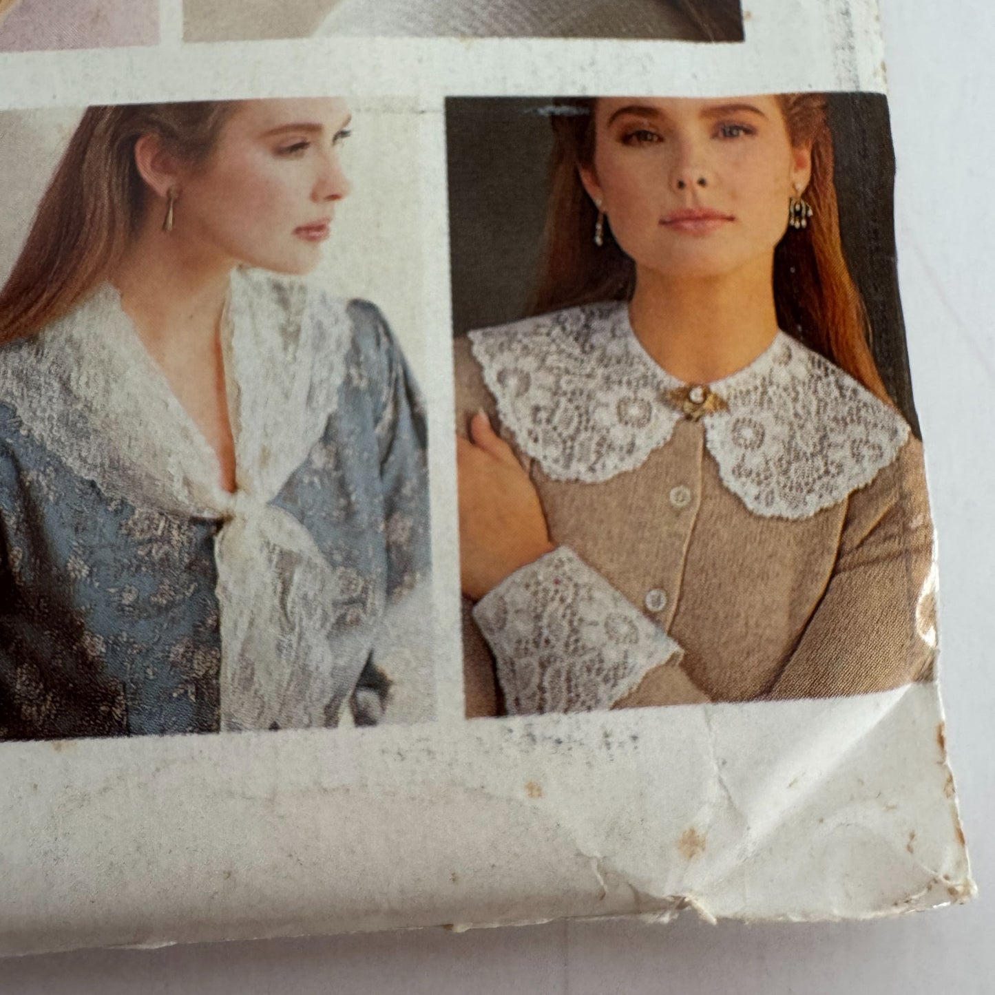 Butterick Sewing Pattern 5754 Neck Collars Cuffs Hair Bows 1980s Craft Uncut