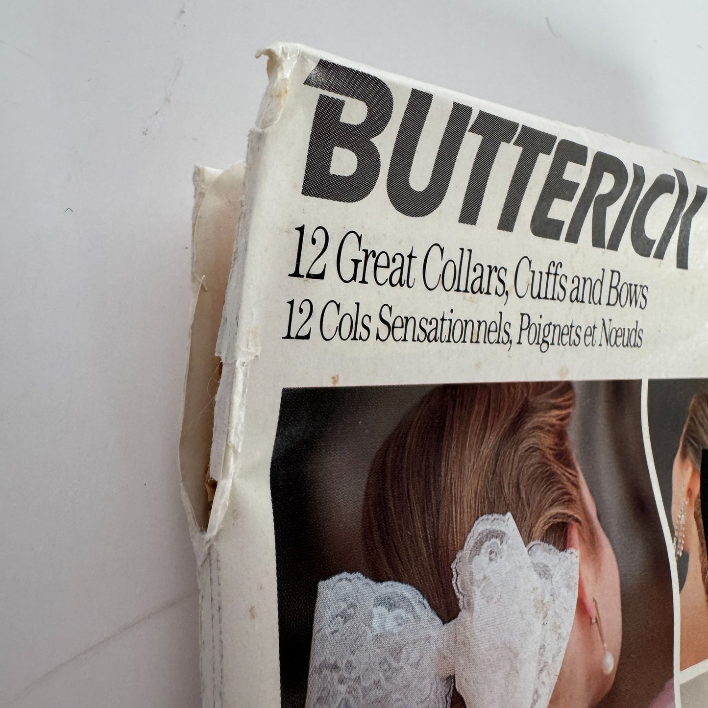 Butterick Sewing Pattern 5754 Neck Collars Cuffs Hair Bows 1980s Craft Uncut