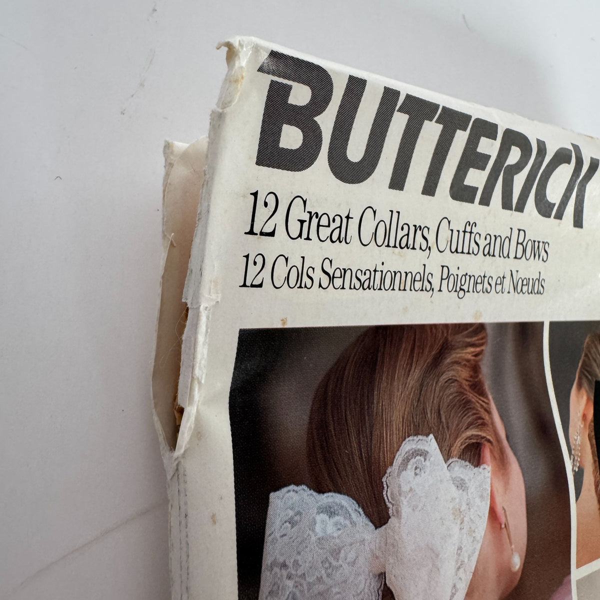 Butterick Sewing Pattern 5754 Neck Collars Cuffs Hair Bows 1980s Craft Uncut