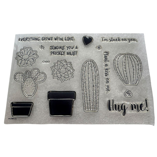 CTMH My Acrylix Acrylic Stamp Set Stuck on You Cactus Hug Me Plant a Kiss C1643