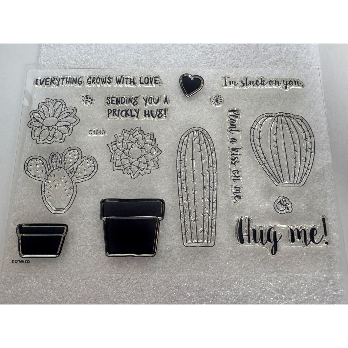 CTMH My Acrylix Acrylic Stamp Set Stuck on You Cactus Hug Me Plant a Kiss C1643