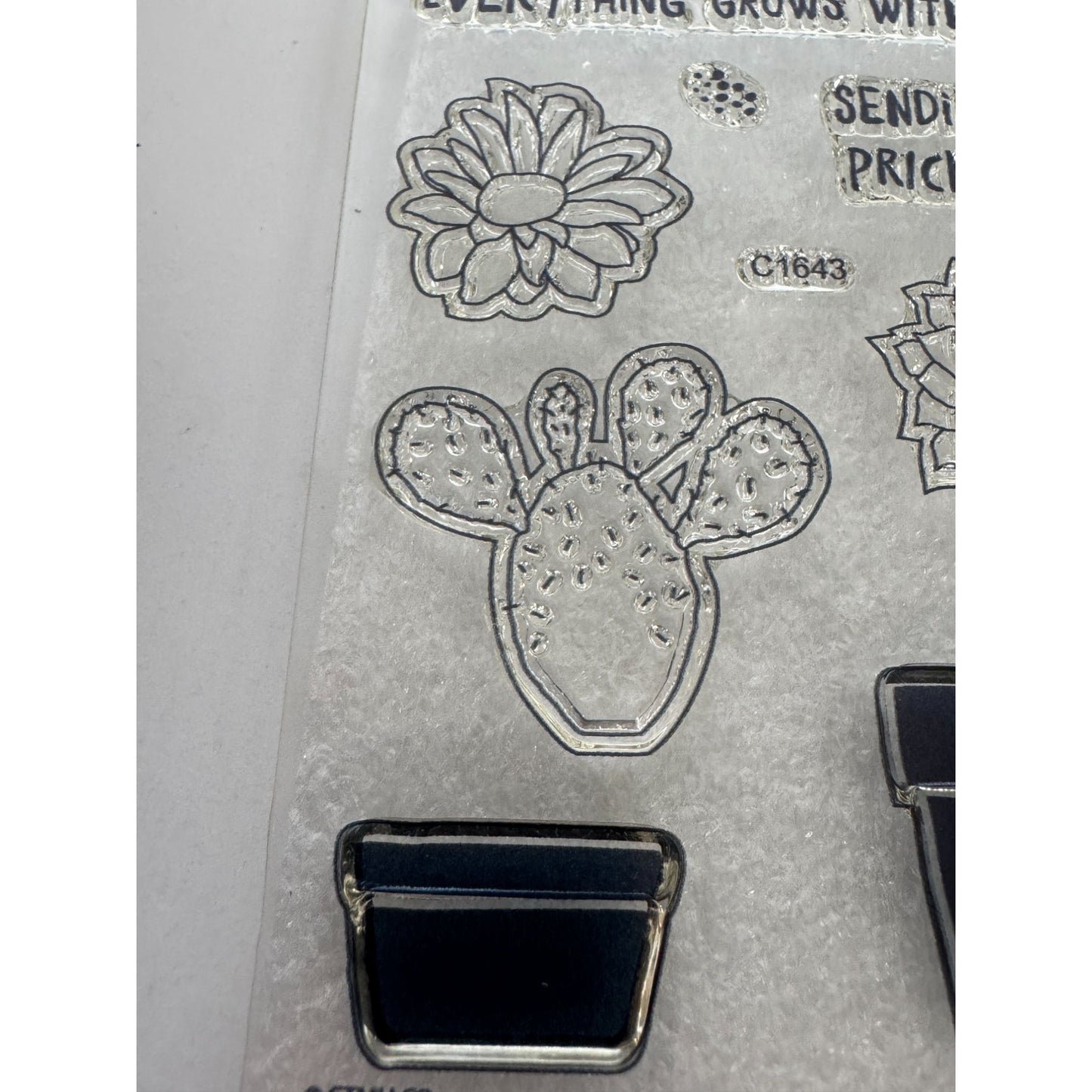 CTMH My Acrylix Acrylic Stamp Set Stuck on You Cactus Hug Me Plant a Kiss C1643