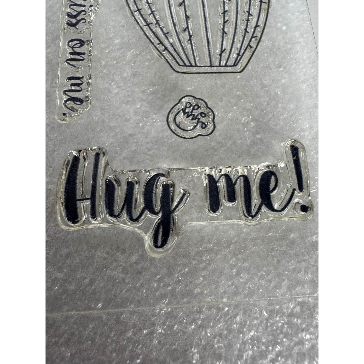 CTMH My Acrylix Acrylic Stamp Set Stuck on You Cactus Hug Me Plant a Kiss C1643