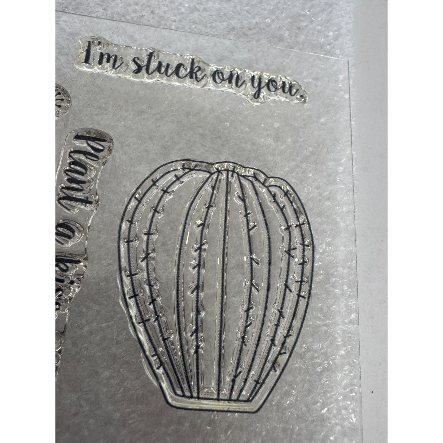 CTMH My Acrylix Acrylic Stamp Set Stuck on You Cactus Hug Me Plant a Kiss C1643