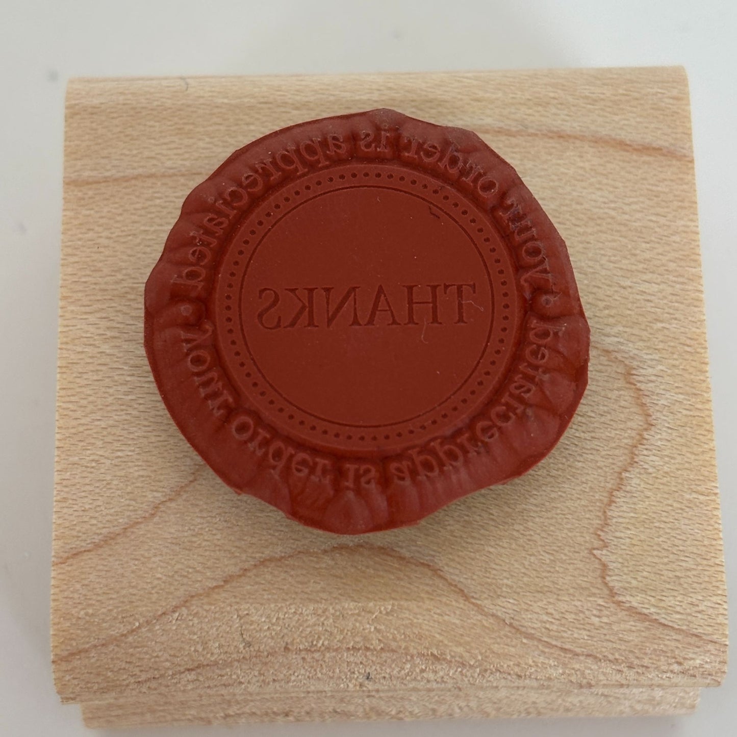 Stampin Up Rubber Stamp Thanks Your Order is Appreciated Merchant Thank You Word