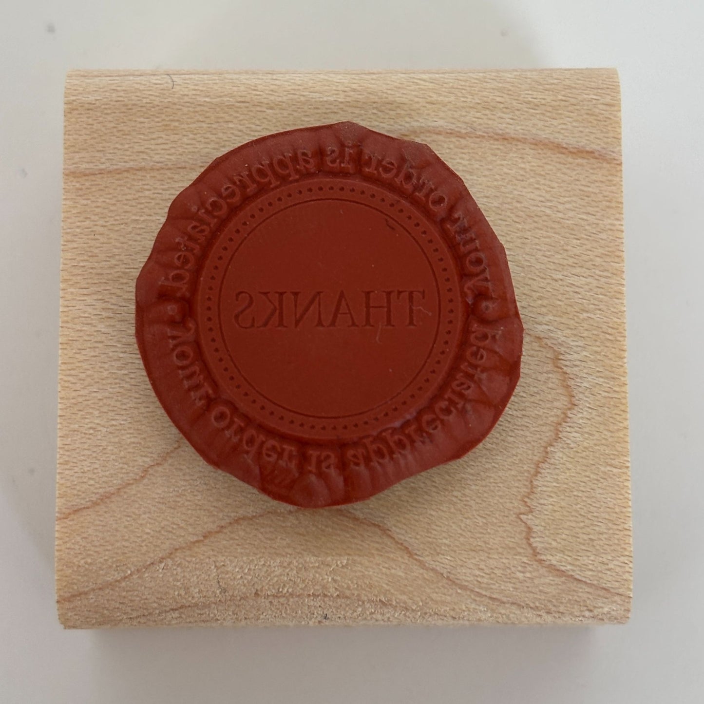 Stampin Up Rubber Stamp Thanks Your Order is Appreciated Merchant Thank You Word