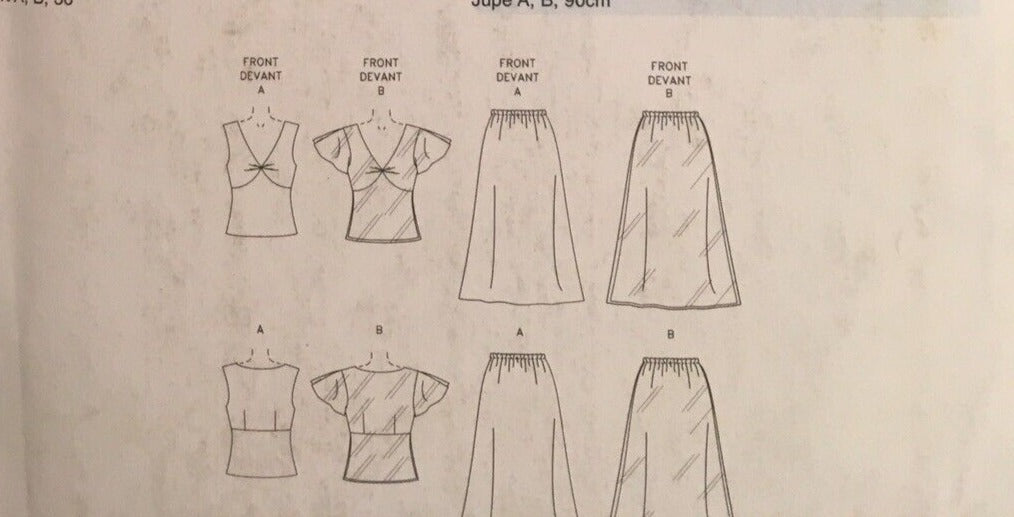 Butterick Sewing Pattern B4494 Summer Top Skirt Minimalist Easy Y2K 14 16 18 UC