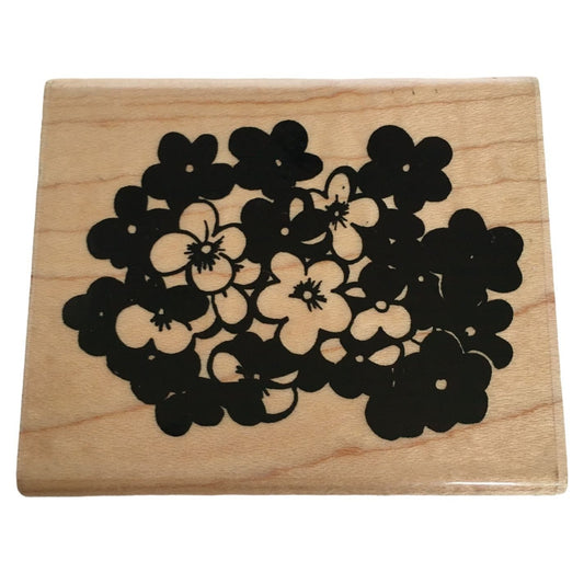 JRL Design Rubber Stamp Hydrangea Blossoms Flowers Cluster Spring Garden S467