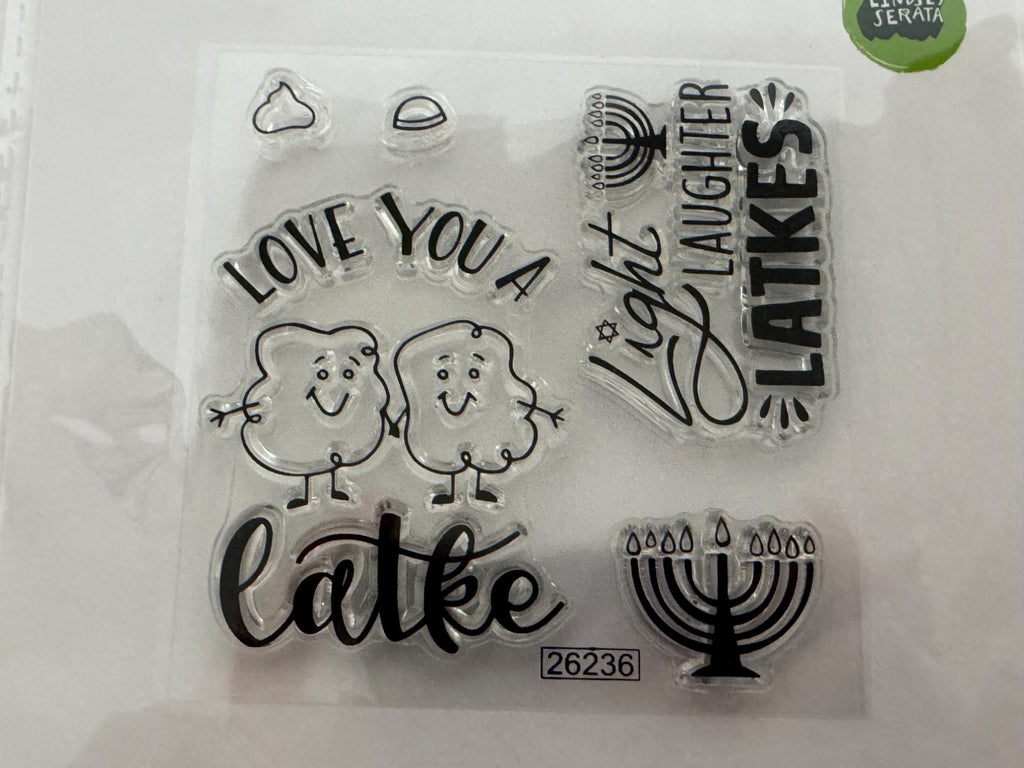 Sizzix Framelits 8 Dies 5 Stamps Love You a Latke Pun Hanukkah Cardmaking 663167