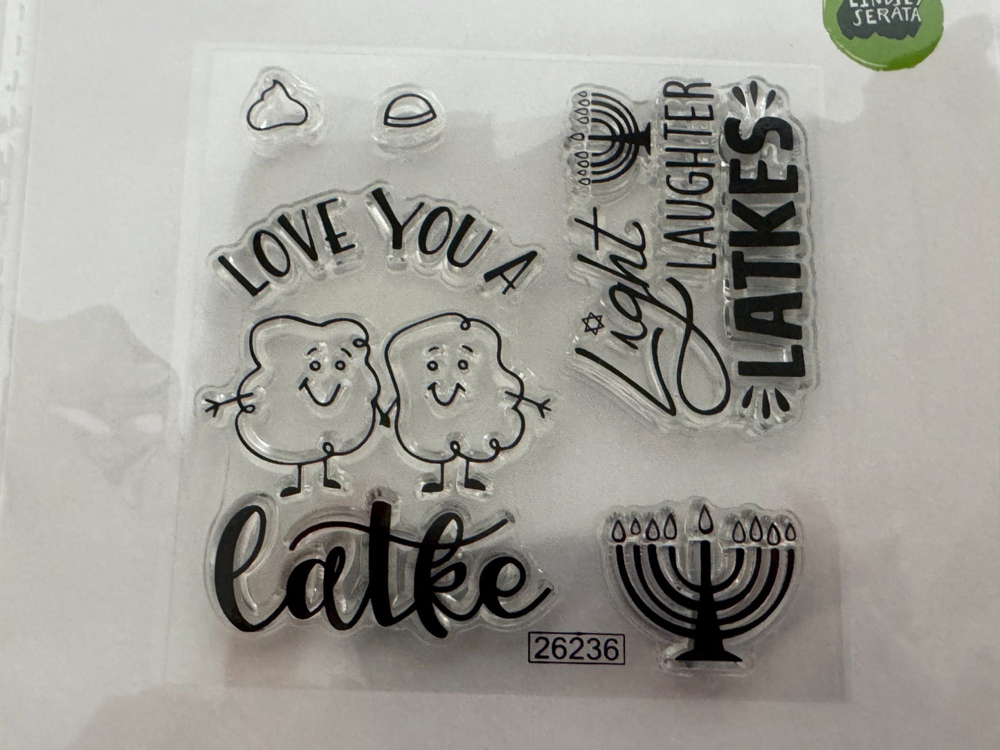 Sizzix Framelits 8 Dies 5 Stamps Love You a Latke Pun Hanukkah Cardmaking 663167