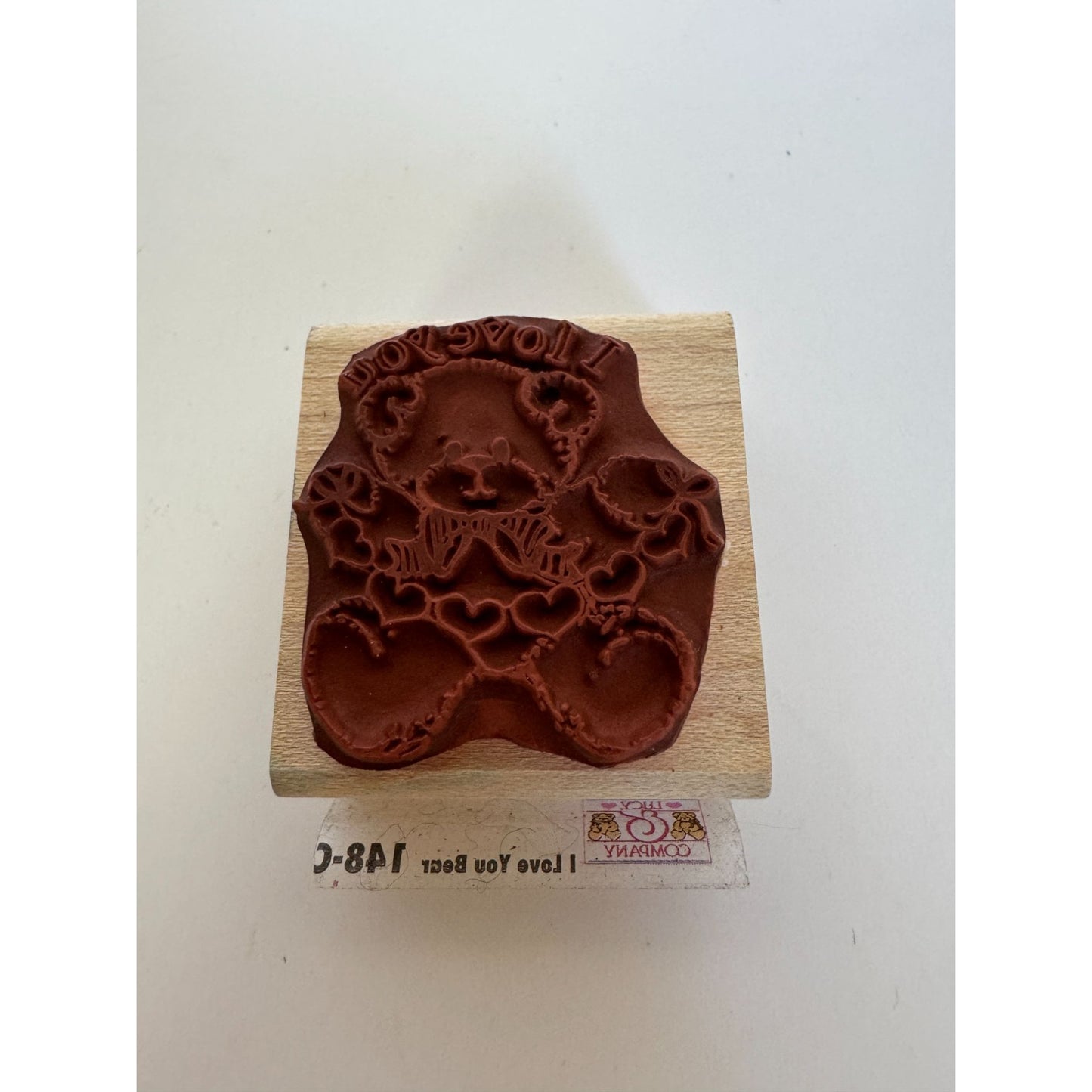 Rubber Stampede Stamp I Love You Bear Teddy Heart String Valentines Day Small