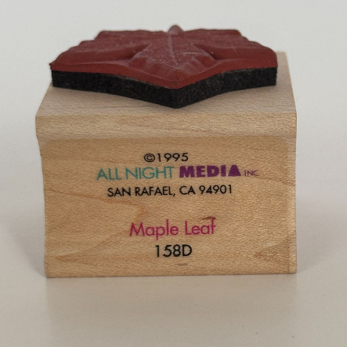 All Night Media Rubber Stamp Maple Leaf Autumn Fall Thanksgiving Wood Mounted Craft Nature
