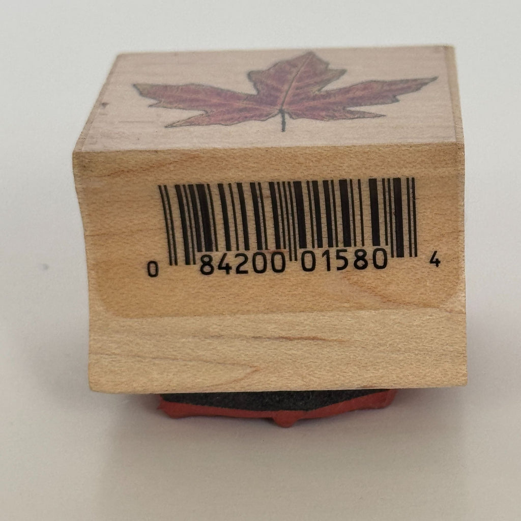 All Night Media Rubber Stamp Maple Leaf Autumn Fall Thanksgiving Wood Mounted Craft Nature