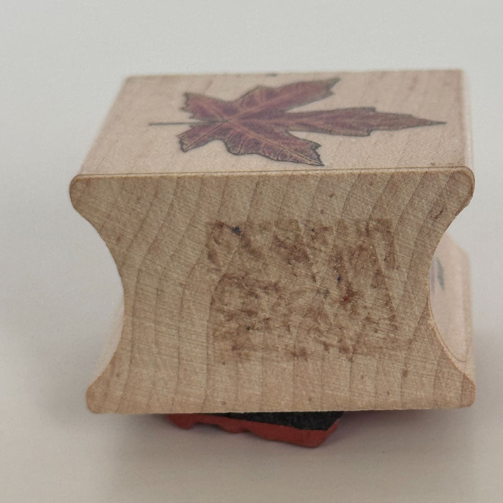 All Night Media Rubber Stamp Maple Leaf Autumn Fall Thanksgiving Wood Mounted Craft Nature