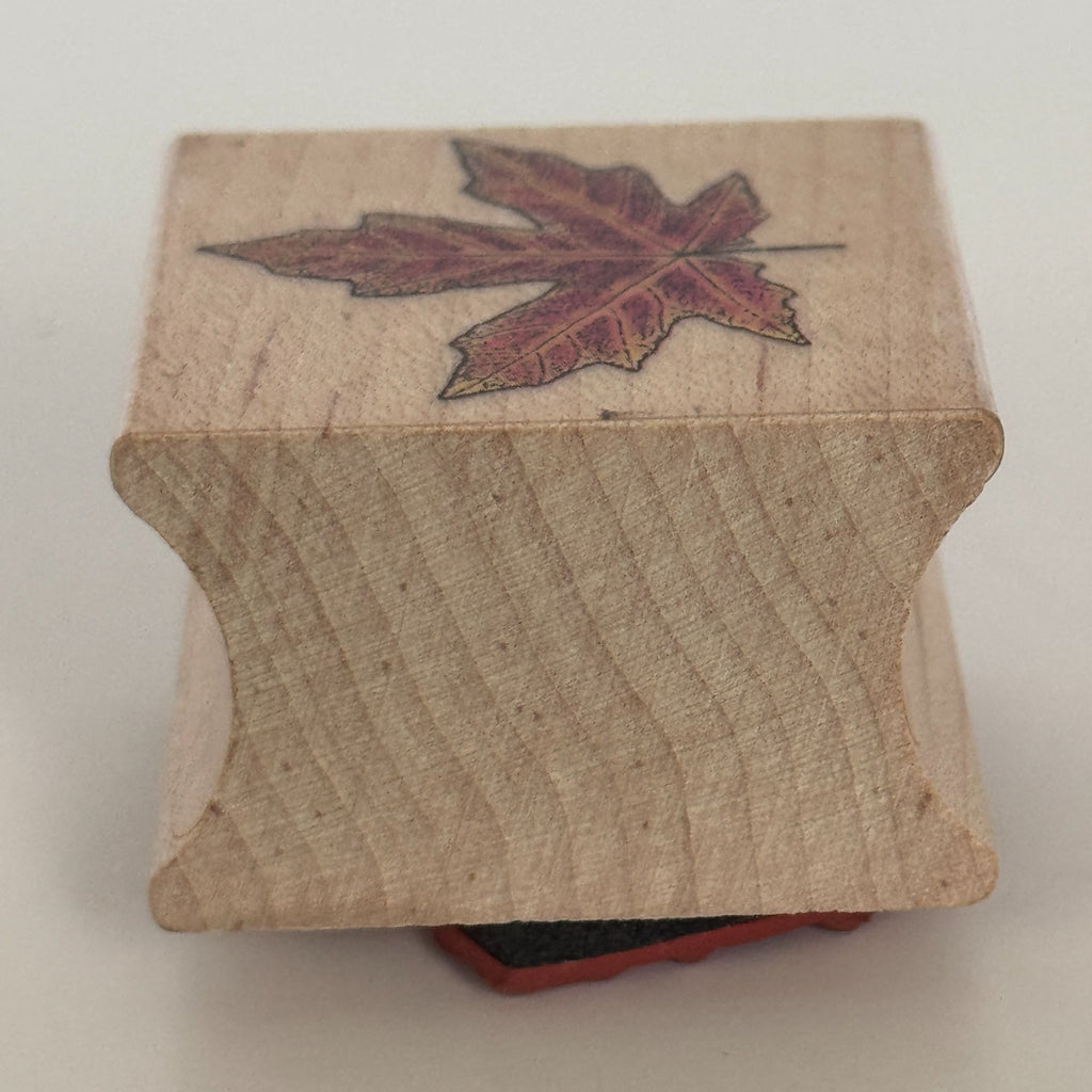 All Night Media Rubber Stamp Maple Leaf Autumn Fall Thanksgiving Wood Mounted Craft Nature