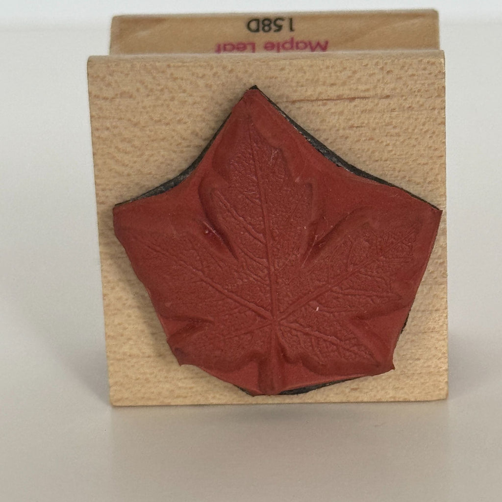 All Night Media Rubber Stamp Maple Leaf Autumn Fall Thanksgiving Wood Mounted Craft Nature
