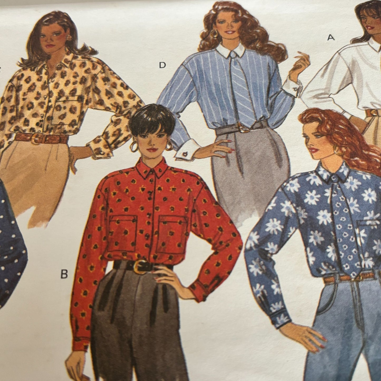Butterick Sewing Pattern 6422 Button Up Shirt 90s Blouse Preppy Academia 6-10 Uncut