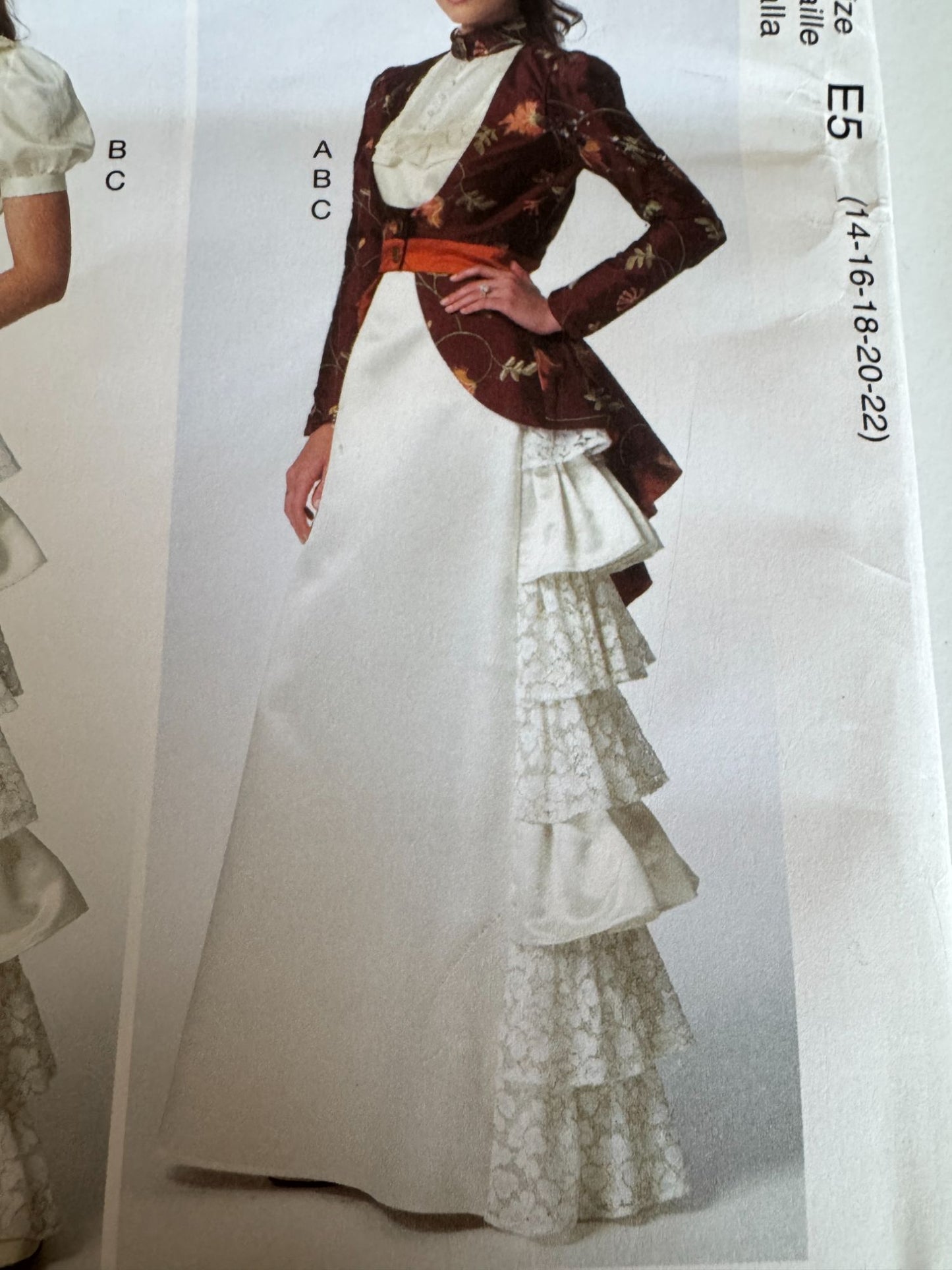 McCalls Sewing Pattern M7071 Victorian Costume Jacket Blouse Skirt 14-22 Ruffles