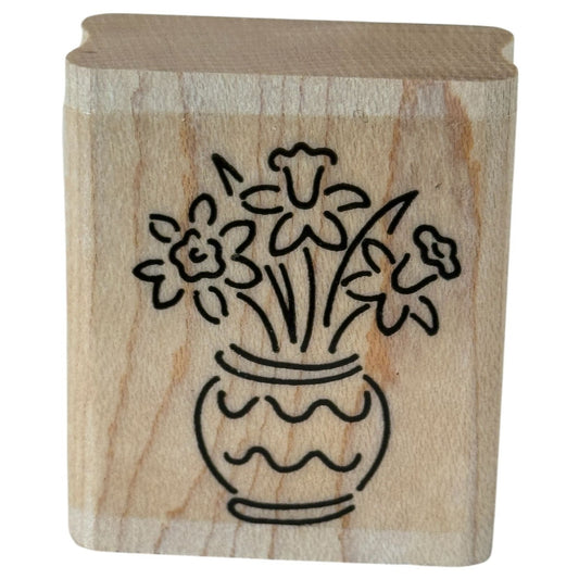 Stampin Up Rubber Stamp Flower Vase Spring Mothers Day Friendship Card Making
