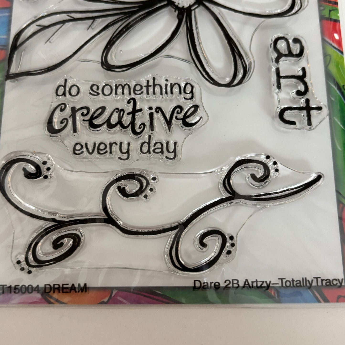Dare 2B Artzy Clear Stamp Set Dream Totally Tracy Creativity Inspirational Words Believe Cardmaking
