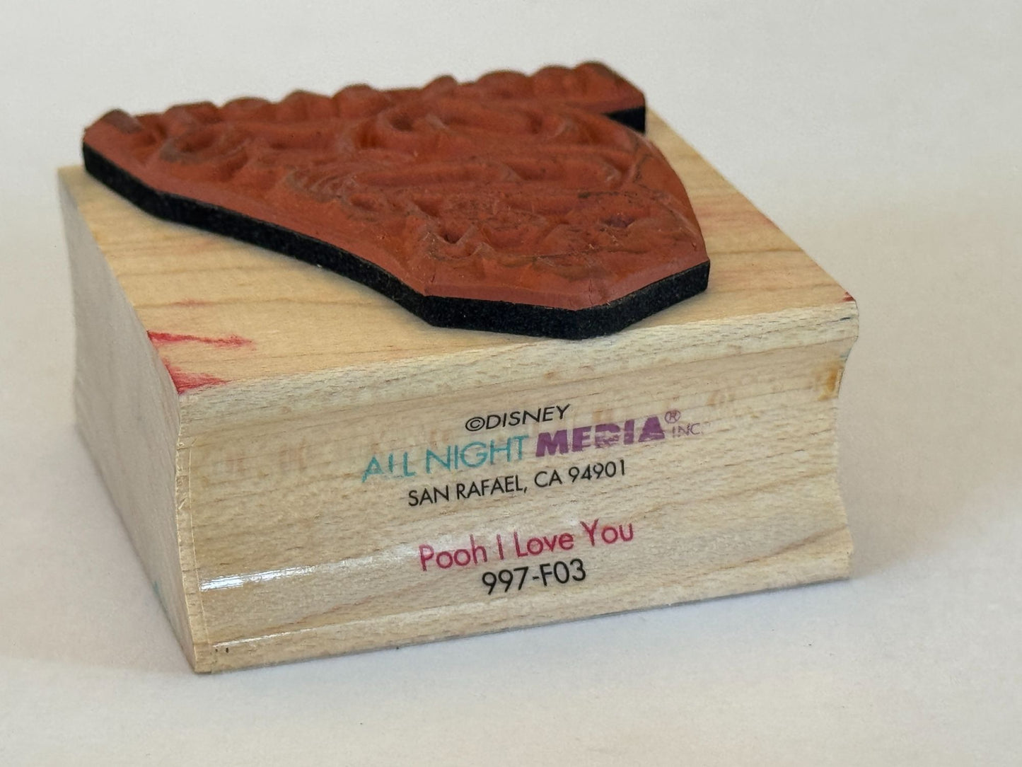 Disney Rubber Stamp Winnie the Pooh and Piglet I Love You Hug Friend Card Making