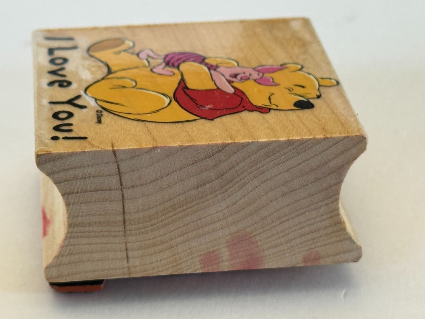 Disney Rubber Stamp Winnie the Pooh and Piglet I Love You Hug Friend Card Making
