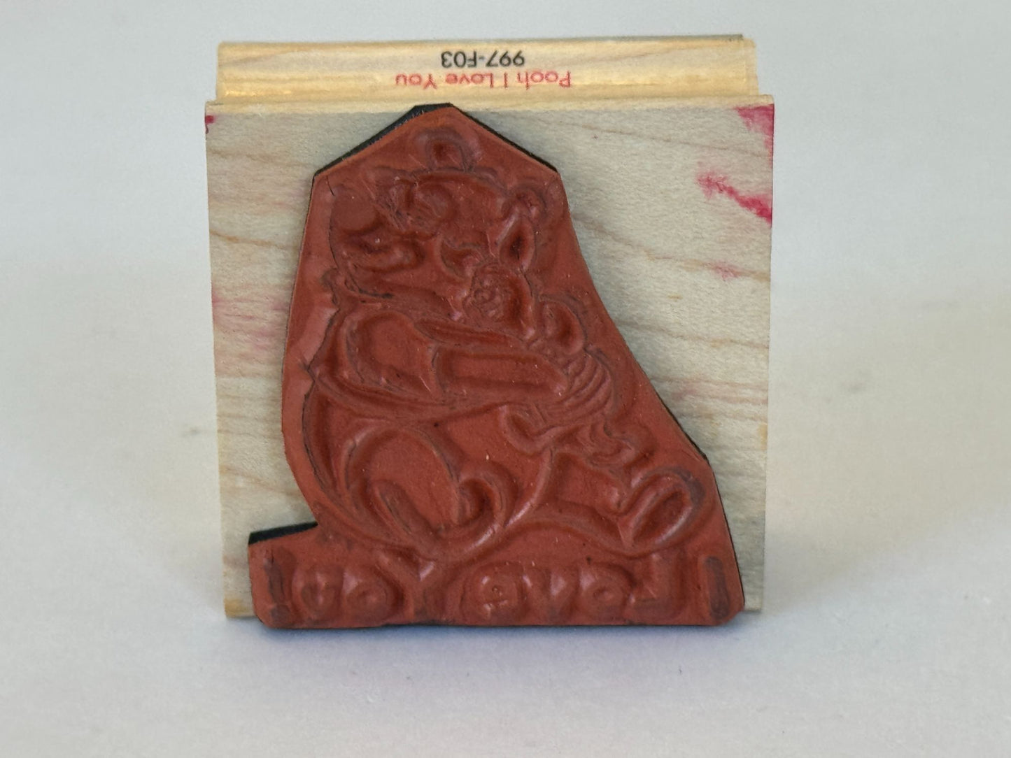 Disney Rubber Stamp Winnie the Pooh and Piglet I Love You Hug Friend Card Making