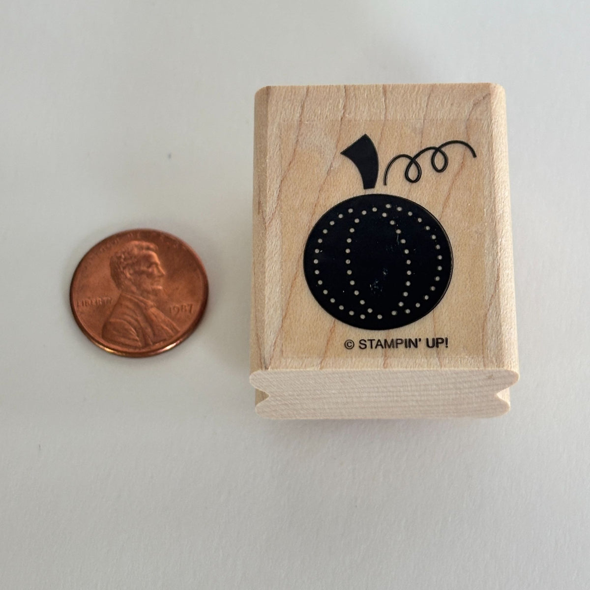 Stampin Up Pumpkin Rubber Stamp Fall Halloween Thanksgiving Autumn Harvest Card Making Wood Mounted
