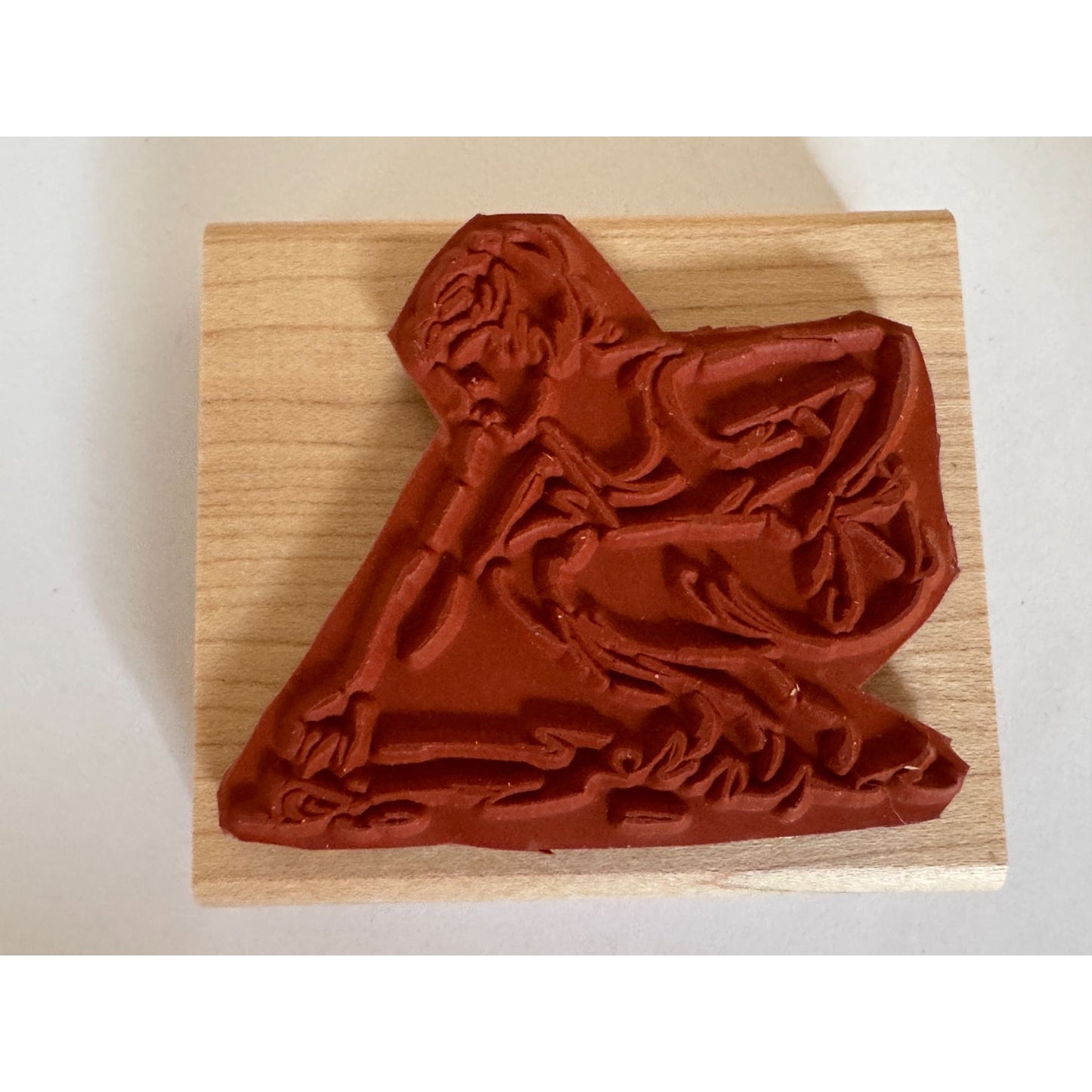 Stampin Up Rubber Stamp Lady on Beach Finding Shells Woman Sketch Card Making