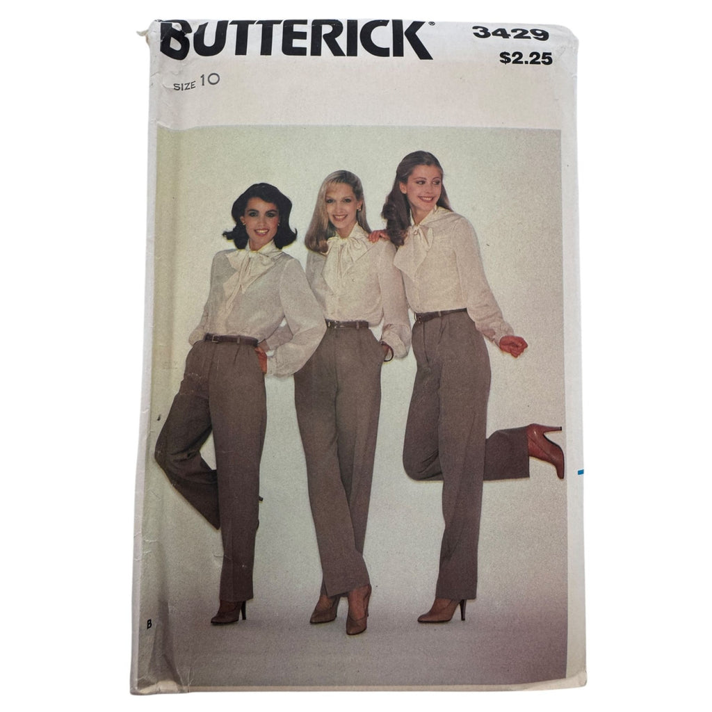 Butterick Sewing Pattern 3429 Womens Tailored Pants Size 10 Career Wardrobe