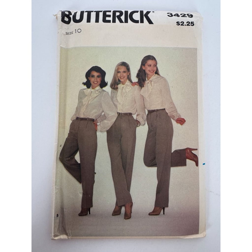 Butterick Sewing Pattern 3429 Womens Tailored Pants Size 10 Career Wardrobe