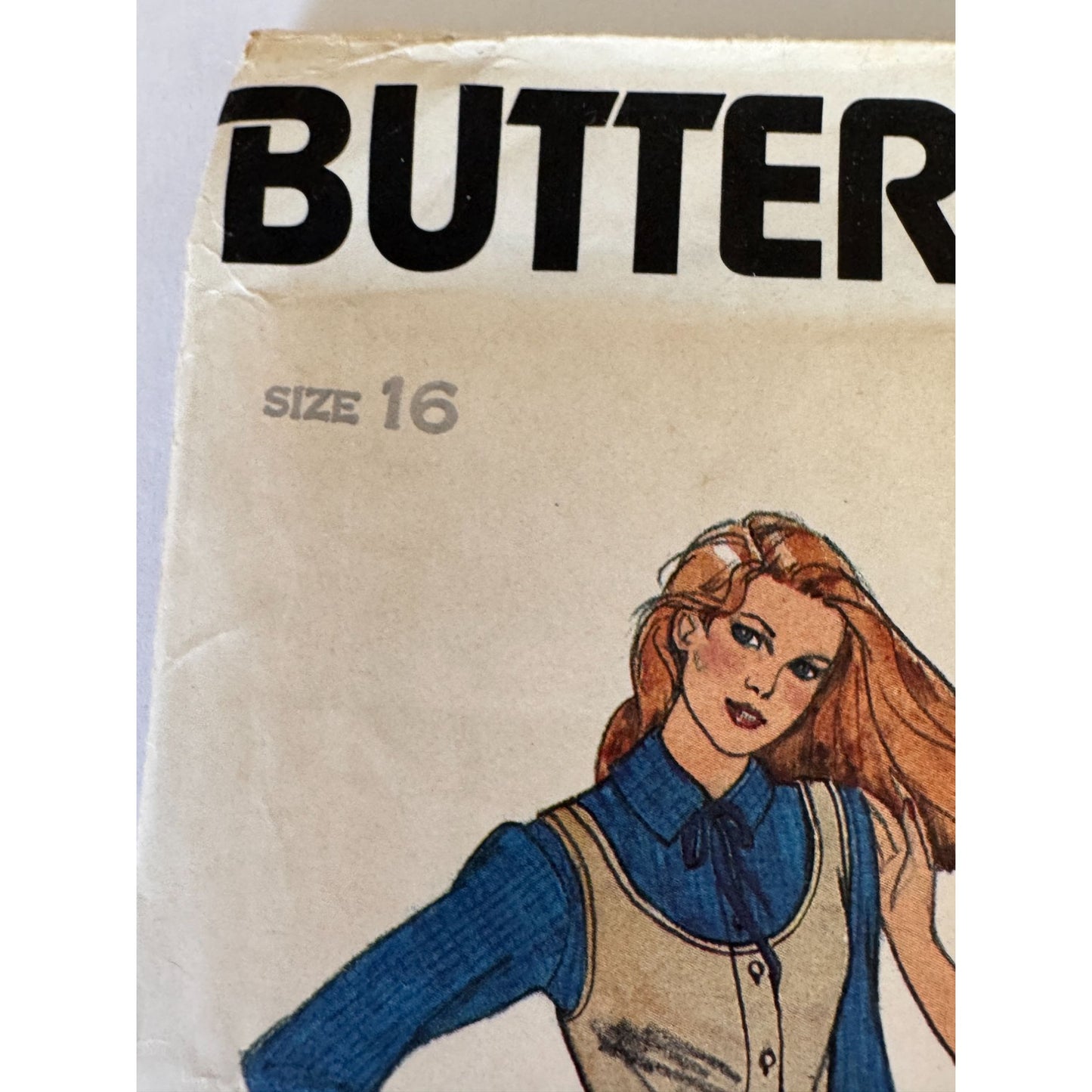 Vintage 1980s Butterick 3386 Jumper Dress Sewing Pattern Size 16 80s Sewing Pattern Button Front Dress