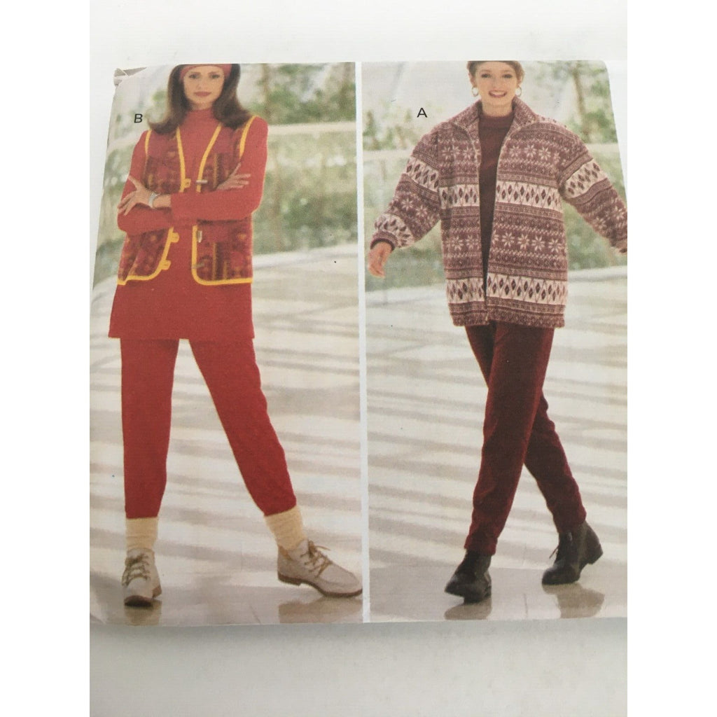 Butterick Sewing Pattern 3565 Misses Jacket Vest Top Pants Hat Headband 12-16 UC