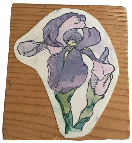 Iris Flower Rubber Stamp Easter Spring Garden Large Nature Botanical Cardmaking Scrapbooking