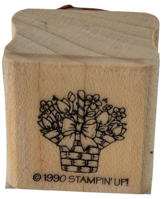 Stampin Up Floral Basket Bow Valentines Day Easter Mothers Card Making Flowers