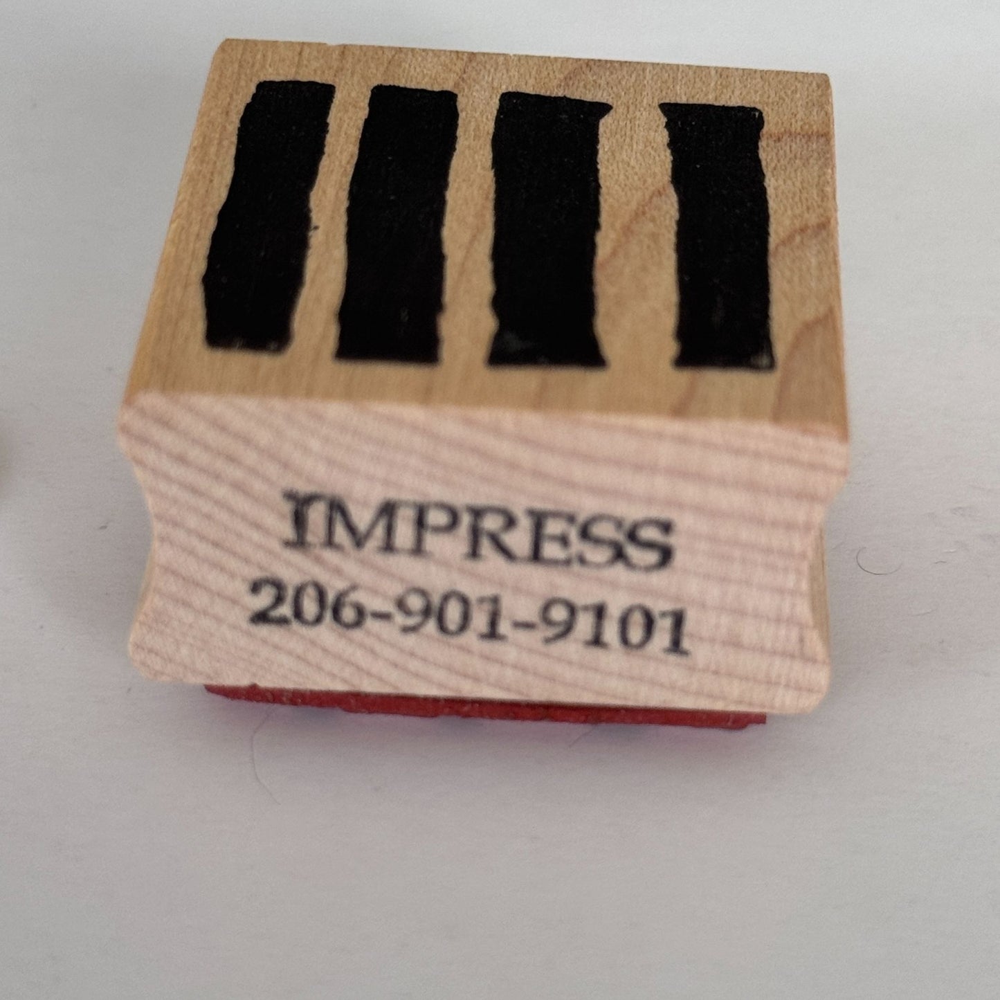 Impress Rubber Stamp Stripes Grunge Lines Background Cardmaking Art Wood Mounted