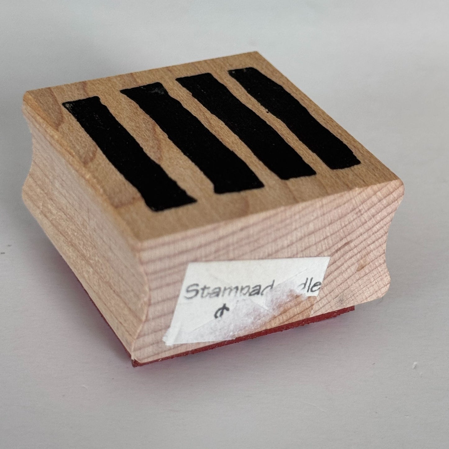 Impress Rubber Stamp Stripes Grunge Lines Background Cardmaking Art Wood Mounted