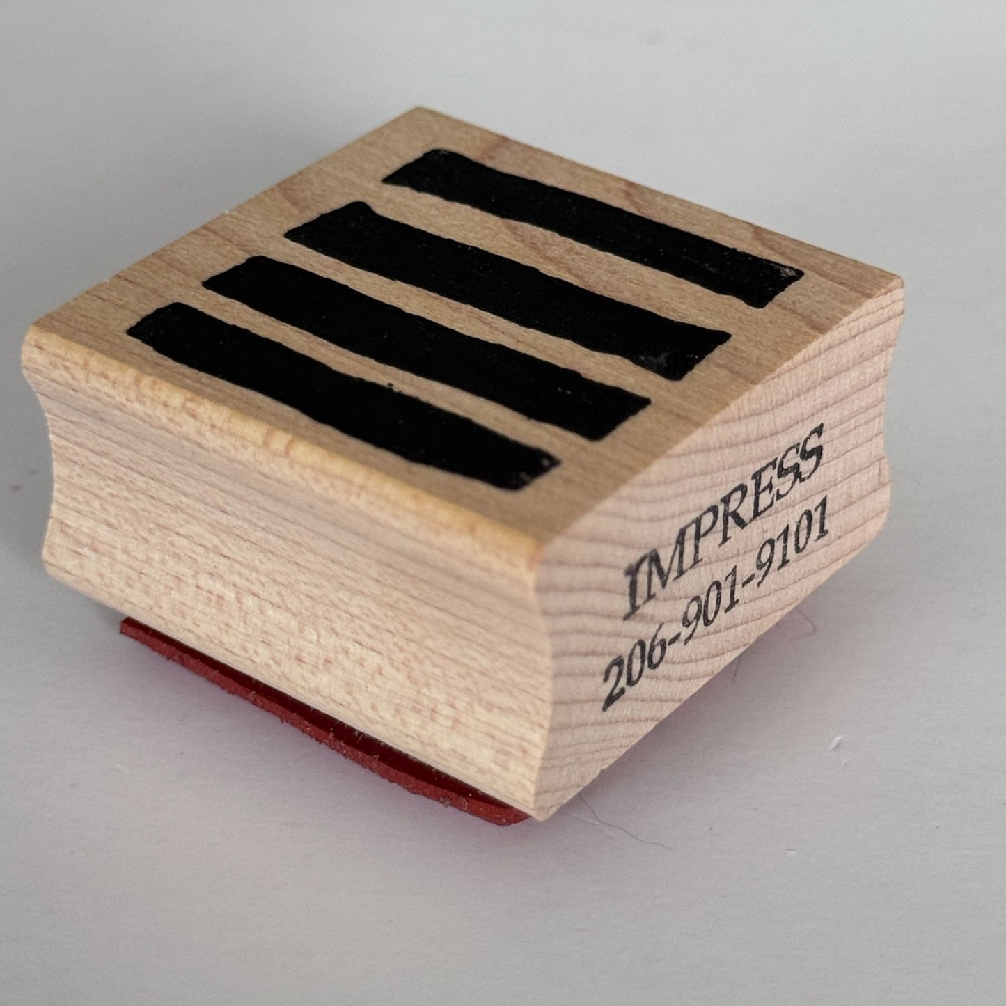 Impress Rubber Stamp Stripes Grunge Lines Background Cardmaking Art Wood Mounted