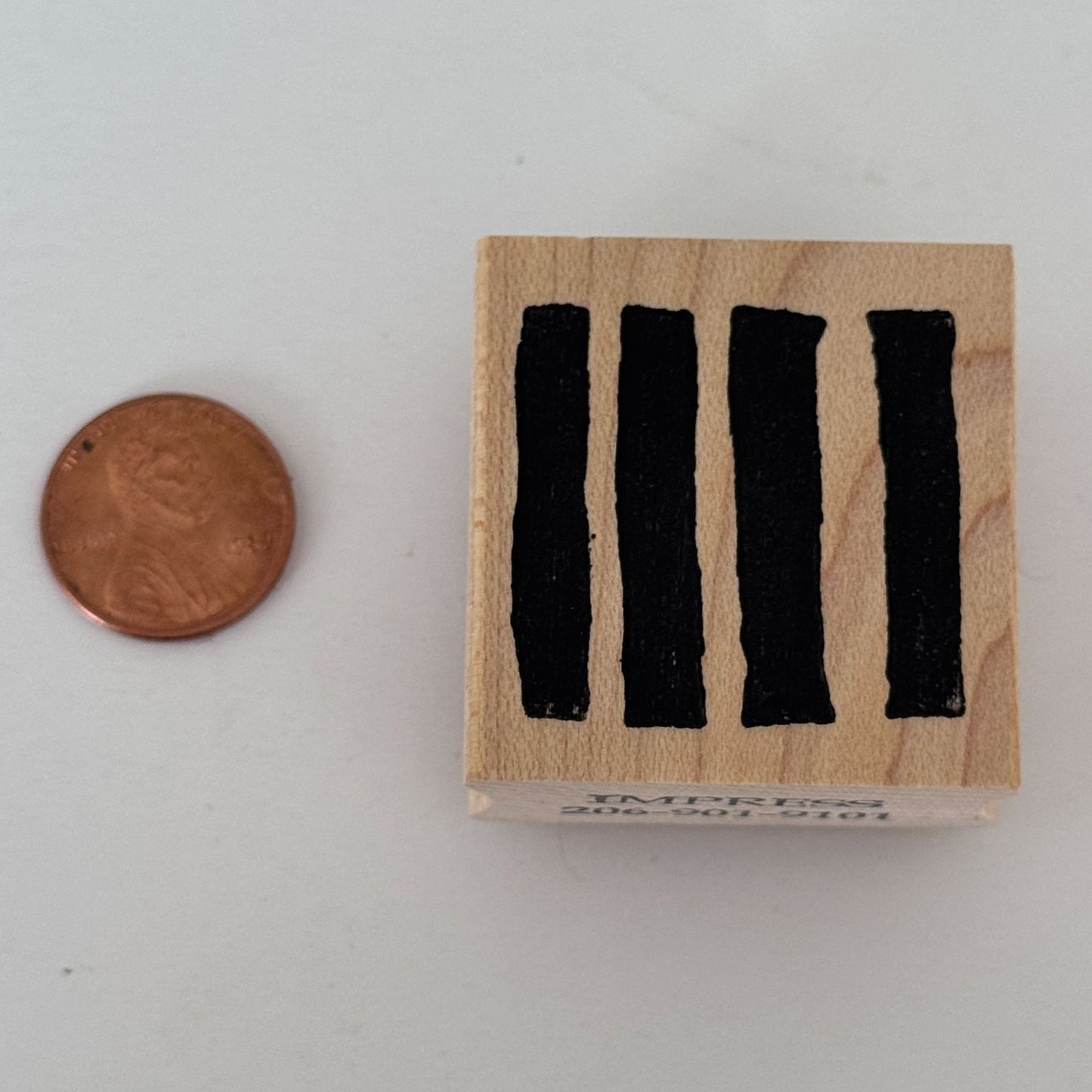 Impress Rubber Stamp Stripes Grunge Lines Background Cardmaking Art Wood Mounted