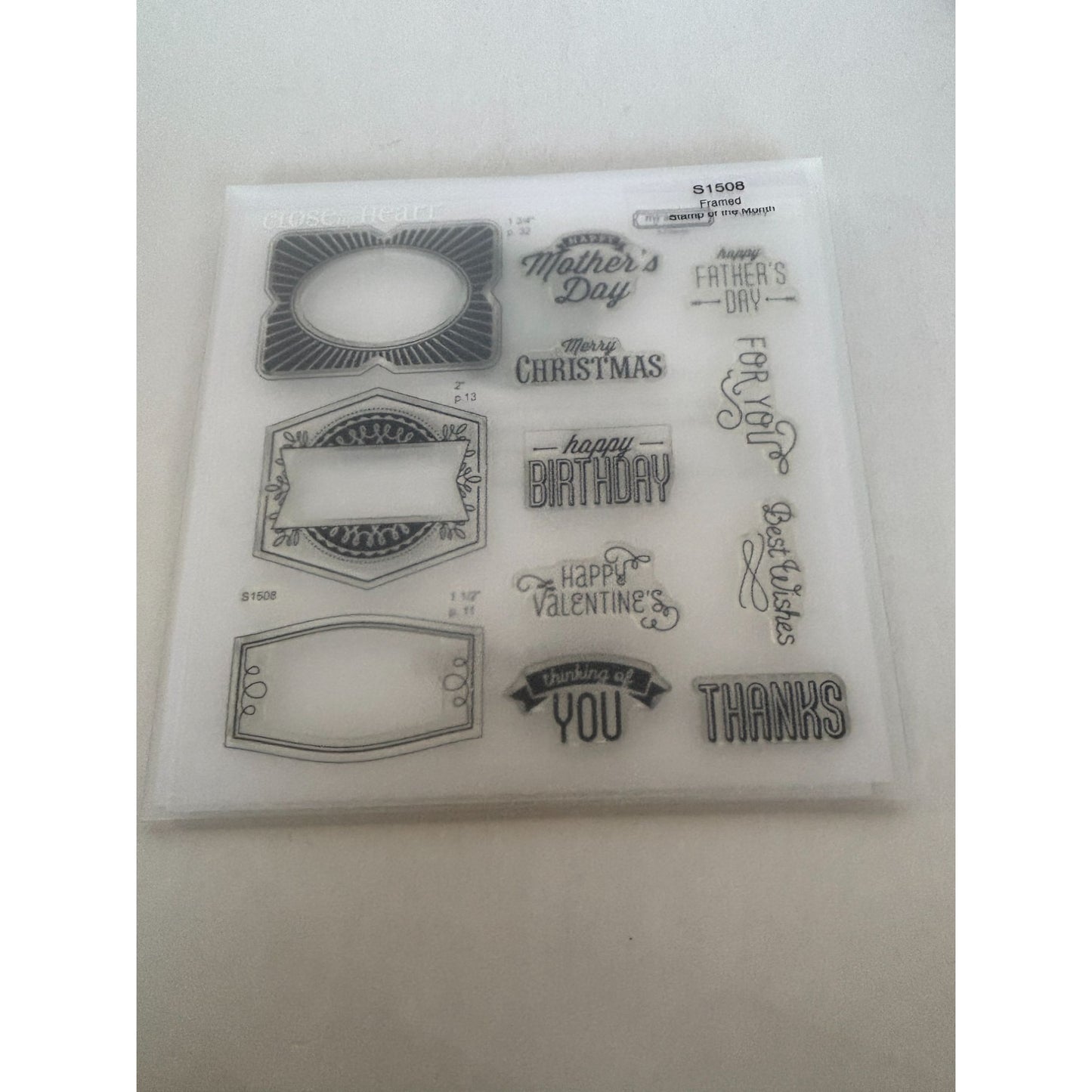 CTMH Acrylic Stamp Set Framed Mothers Day Fathers Day Birthday Words My Acrylix